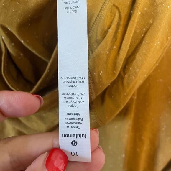 LULULEMON | gold/tan speckled long sleeve hooded top 10 - Picture 7 of 10